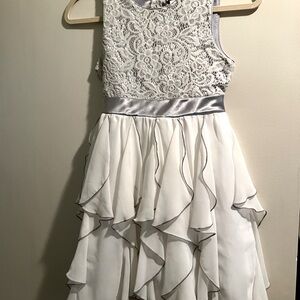 Emily West White Ruffled Tiered A-line Dress for Weddings